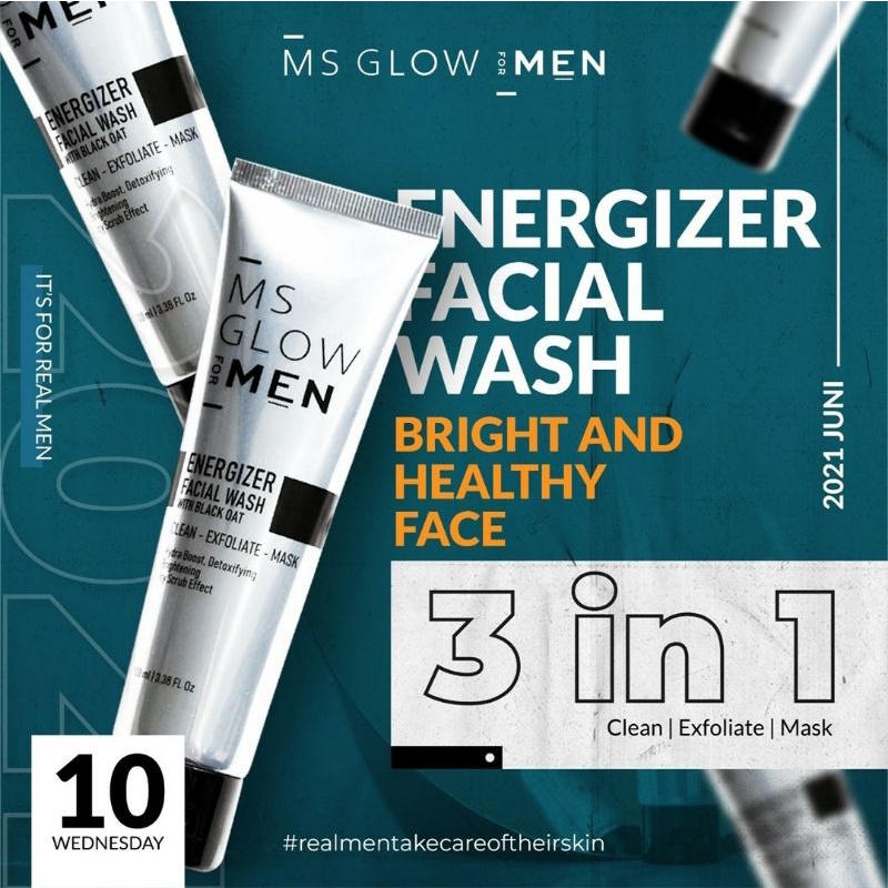 Jual Energizer Facial Wash Ms Glow For Men Sabun Muka Shopee Indonesia