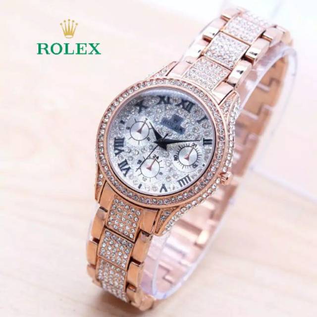 JAM TANGAN WANITA ROLEX DAYTONA FULL DIAMOND