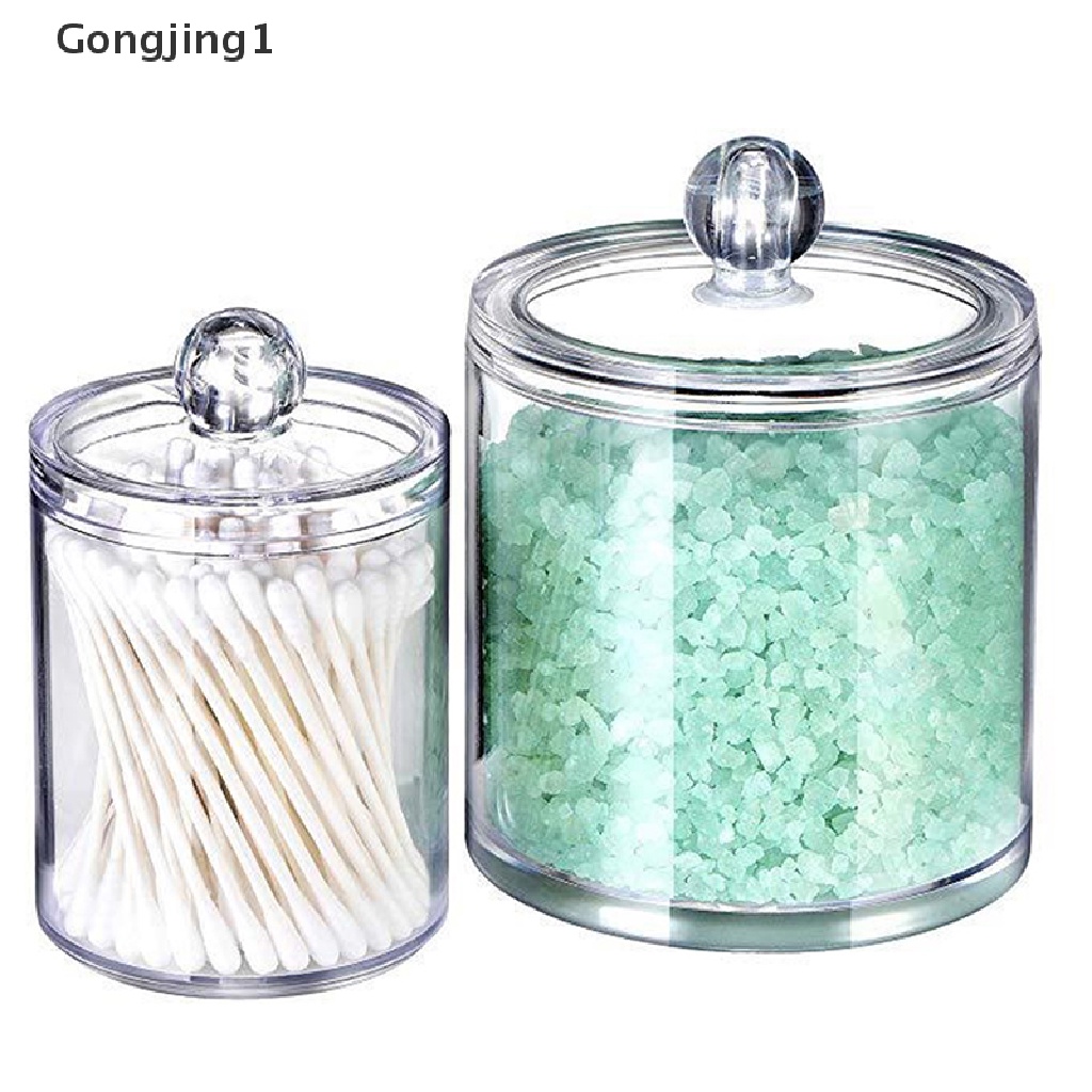 Gongjing1 Toples Akrilik Transparan Holder Kapas Makeup / Kosmetik