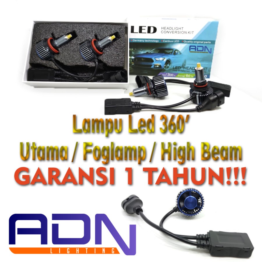 360 LAMPU LED UTAMA FOGLAMP SUPERBRIGHT H11 H16 HB3 9005 HB4 9006 ADN by ADN.in