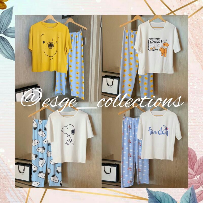 SET BAJU TIDUR IMPORT SETELAN BAJU TIDUR WANITA LENGAN PANJANG PAKAIAN KAOS WANITA PAKAIAN RUMAHAN