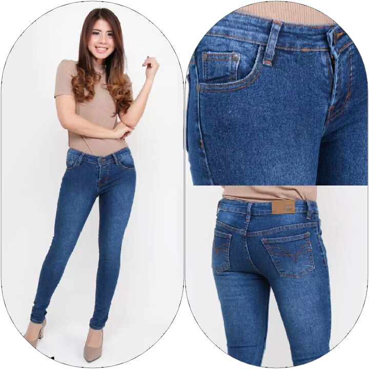 CELANA JEANS WANITA JUMBO - MODEL SKINY DENIM STREET SIZE 27 - 42 PILIHAN TERBAIK MASA KINI