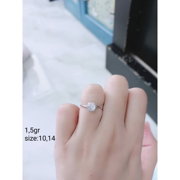 Cincin perak 925 full mata / perhiasan silver 925 berlapis emas import