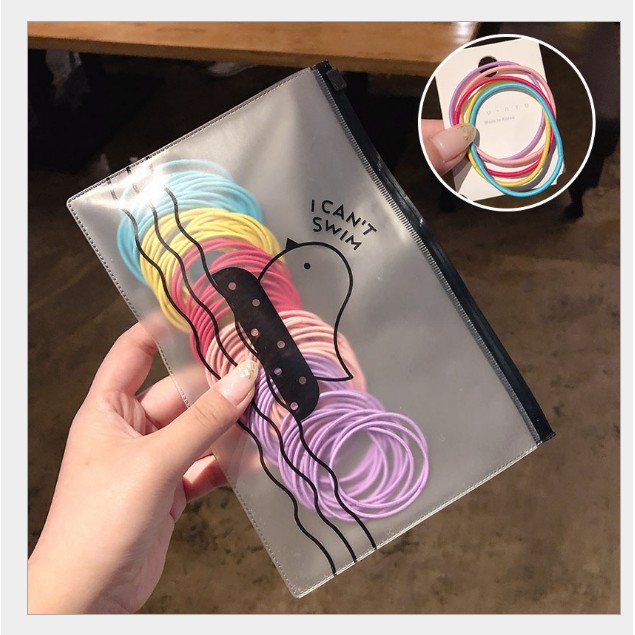 MURMURE.ID | 100PCS KARET IKAT RAMBUT PONYTAIL KOREA WARNA-WARNI 5CM TALI RAMBUT IMPORT HA043 HA028-SET COLORFULL BESAR