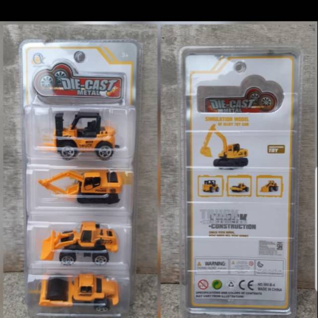 Diecast Kendaraan Konstruksi Bangunan - Diecast Miniatur Traktor Forklift Excavator
