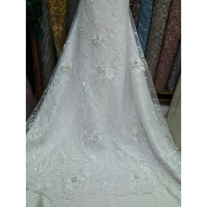 kain tile 3D putih (harga per 0.5 meter)