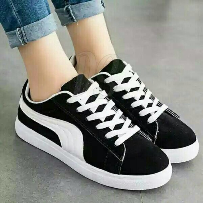🔥TERBARU🔥SEPATU KETS PUMA NEW 01 HITAM SNEAKERS WANITA KEREN UNIK CANTIK