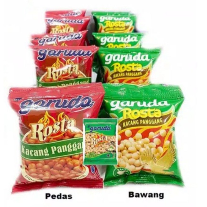 

[add-snack] Garuda Rosta Kacang Panggang Rasa Bawang Renteng (Isi 10pc @11gr) Renceng