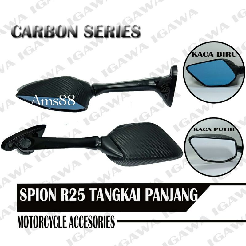 Spion Carbon R15 Nmax R25 Nmax New Spion Carbon R25 Nmax Tangkai Pendek dan Panjang