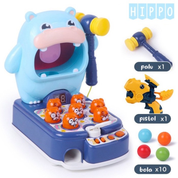

Mainan Anak Whac A Mole Hippo Lucu Makan Pukul Tikus Tanah Mole Beat - Biru Diskon