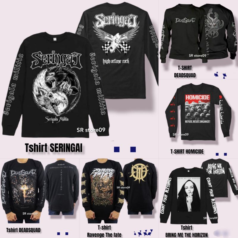 KAOS musik metal band lengan panjang