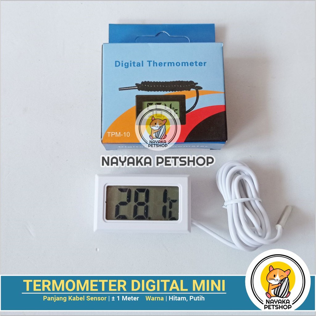 Termometer Aquarium Digital Mini Thermometer Pengukur Suhu Aquascape Freezer Air