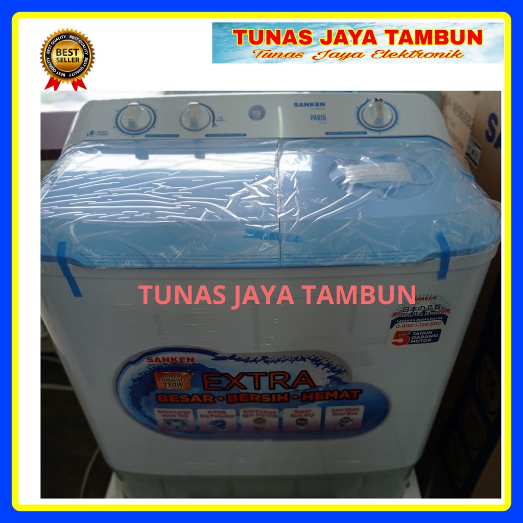 Mesin cuci sanken TW 9110 / Mesin cuci Sanken 2tabung 9kg