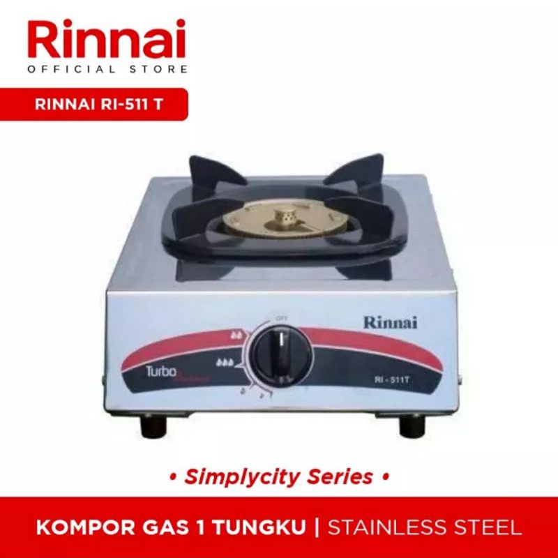 Kompor Gas Rinnai RI 511 T Api Turbo Kompor Stainless Rinnai 511 T Kompor Rinnai Api Lilin