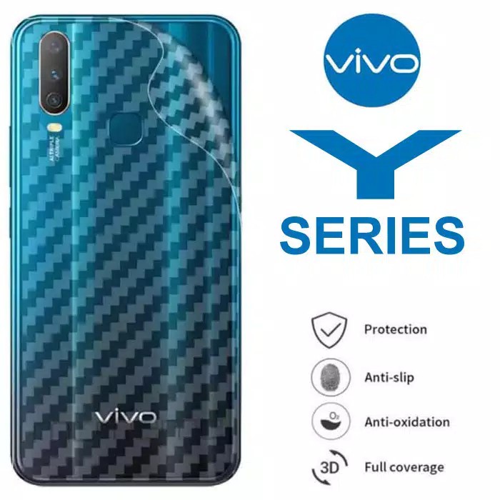 GarSkin Carbon Sticker Vivo Y53/Y19/Y91c/Y93 Back Screen Protector Transparant