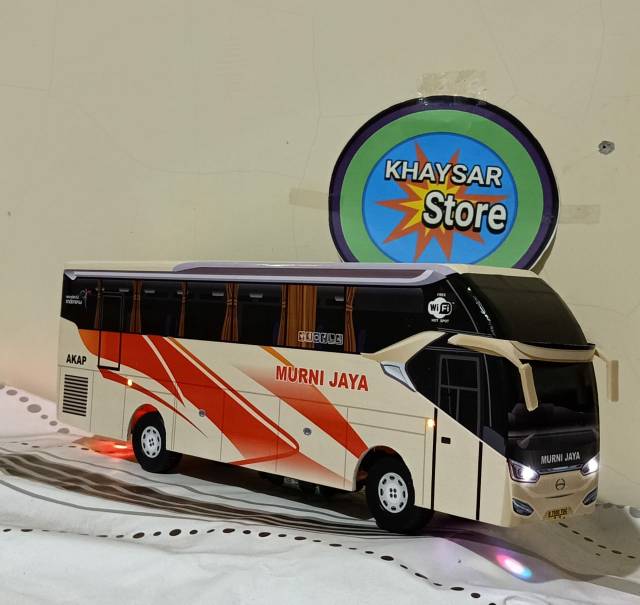 Miniatur bus bis SR2 MURNI JAYA PLUS LAMPU