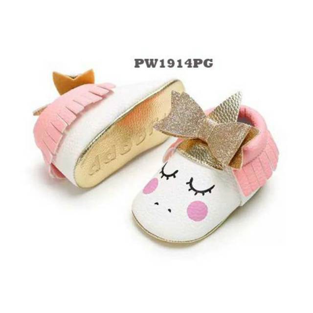 ♥BabyYank♥ PRE WALKER SHOES UNICORN POM POM /PITA PINK/PITA GOLD - SEPATU BAYI BELAJAR JALAN - SEPATU PW