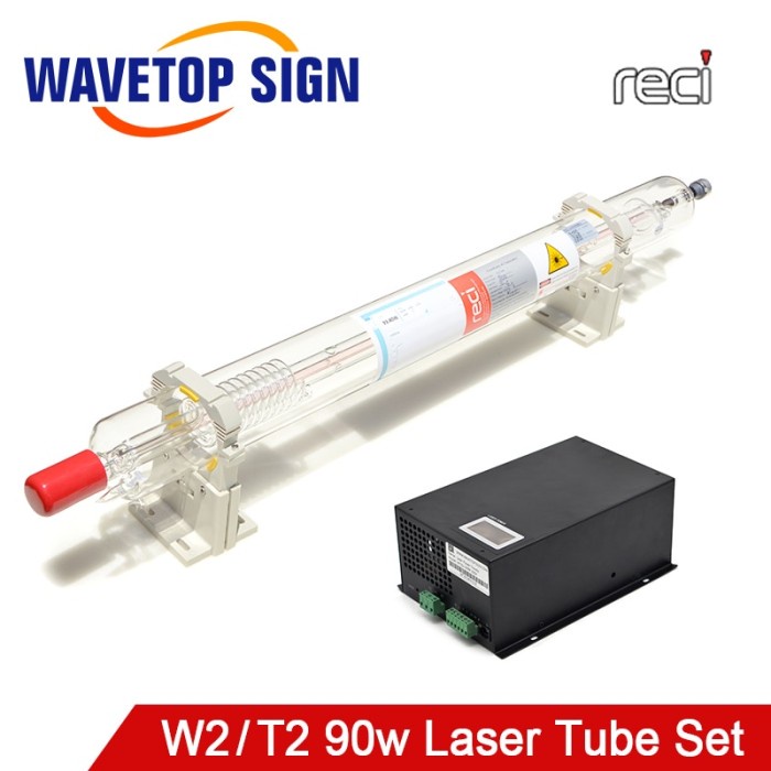Reci W2 T2 90W-100W Co2 Laser Tube Dia. 80mm 65mm + Power Supply 100W
