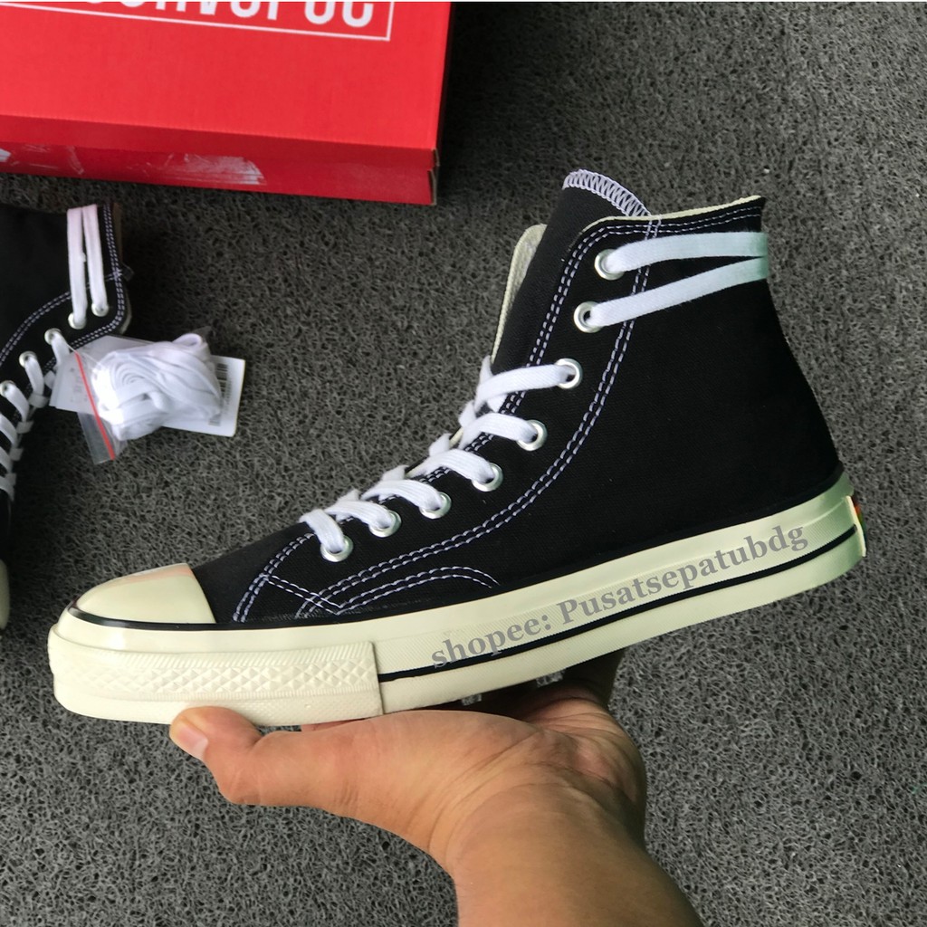 Sepatu Converse All Star 70s High Rainbow Black White