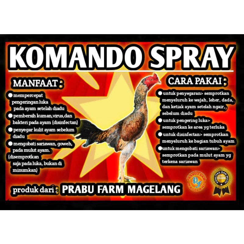 Jamu Ayam Obat Luka Pasca Adu KOMANDO SPRAY
