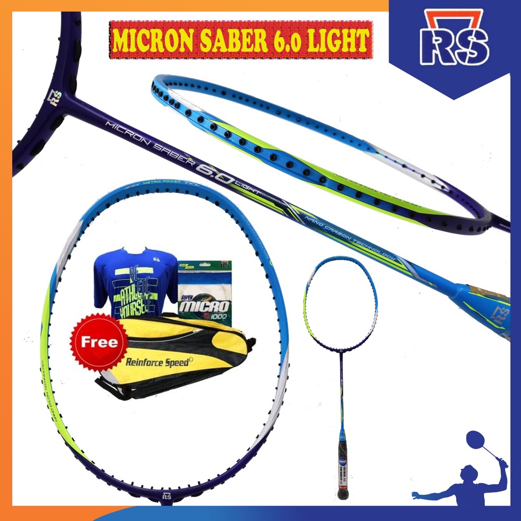 RAKET BADMINTON RS MICRON SABER 6.0 LIGHT / MS 6.0 LIGHT ORIGINAL