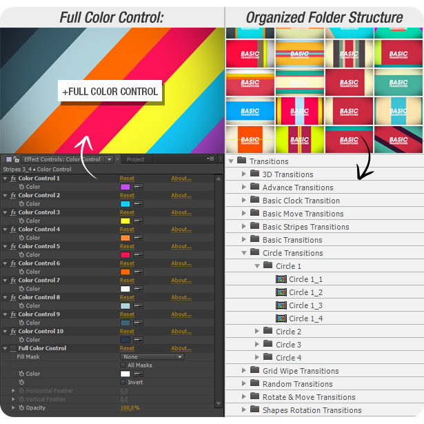 Transitions Pack V12 - After Effects Project Files + Adobe Premiere Pro MOGRT Files