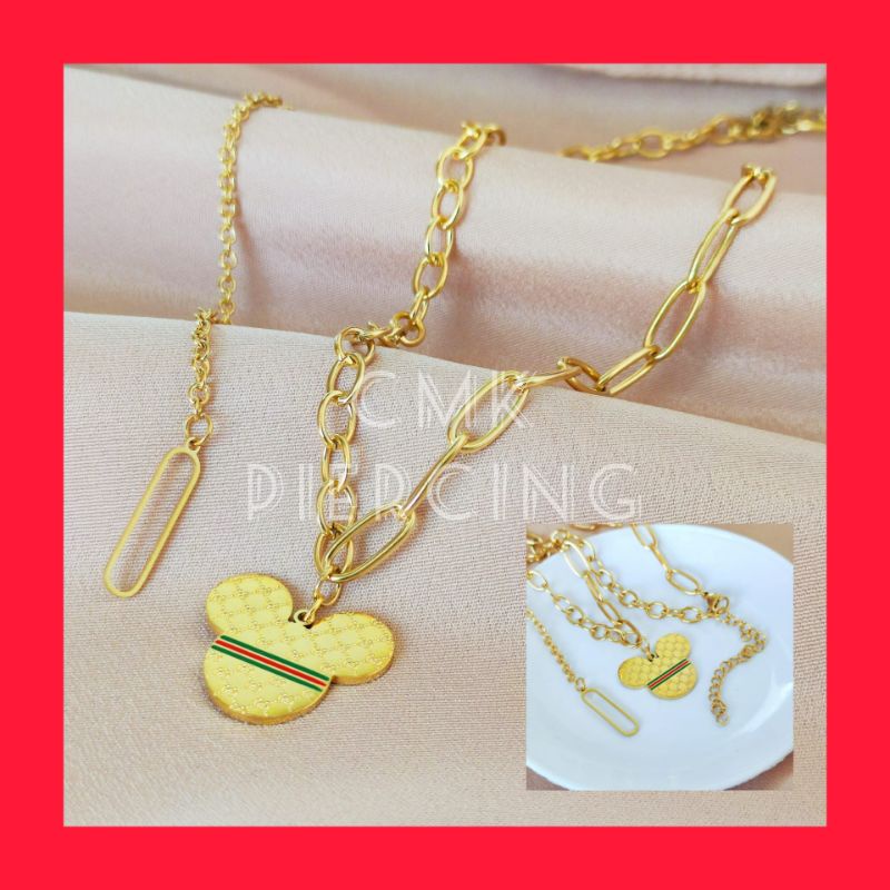 Kalung Titanium Fashion Wanita Anti Karat Original