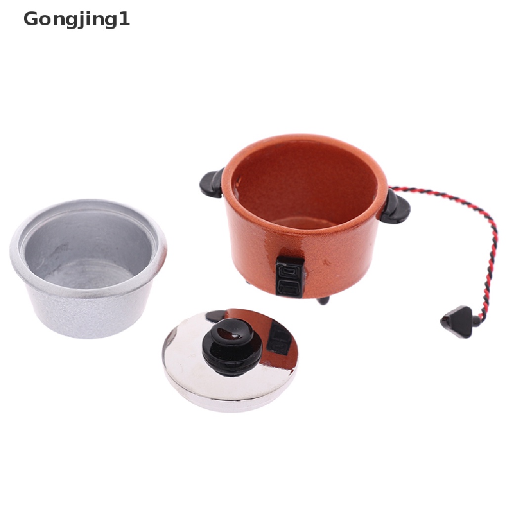 Gongjing1 1Pc Mainan Miniatur Rice Cooker Skala 1: 12 Untuk Dekorasi Rumah Boneka