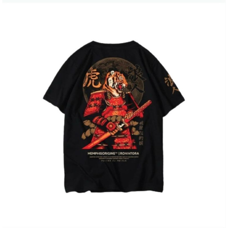 T-shirt/kaos Memphis origins japan style premium/kaos japanese ronin tora geisha,oni mask