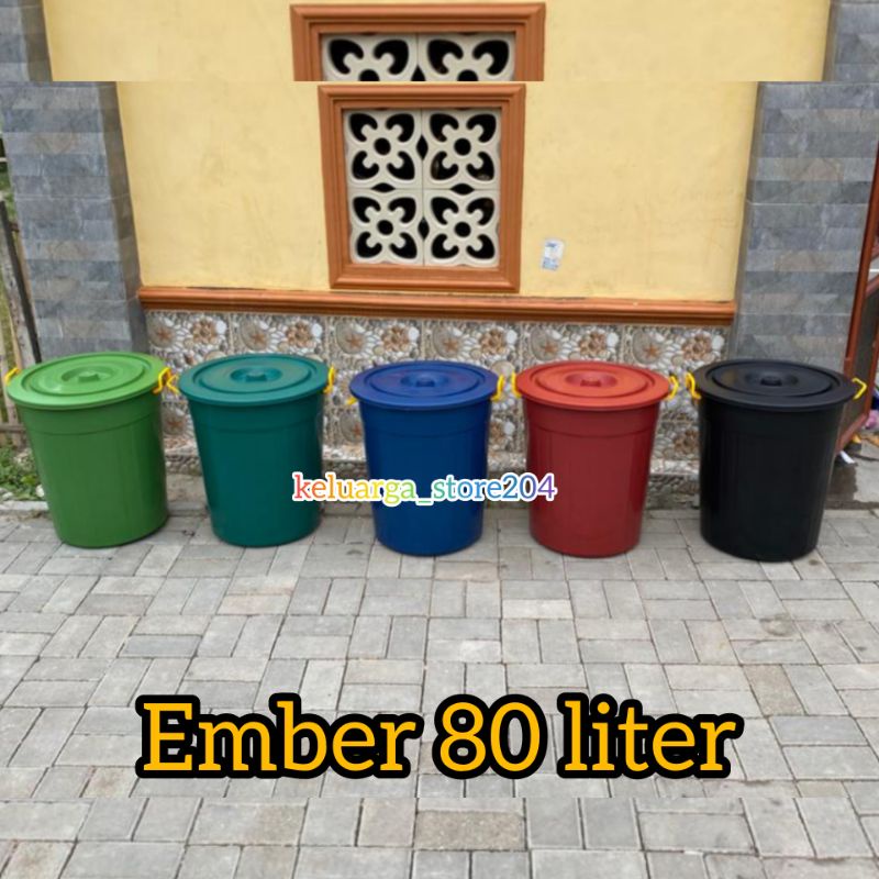 EMBER PLASTIK TONG BESAR + TUTUP TEBAL 80 LITER RPM