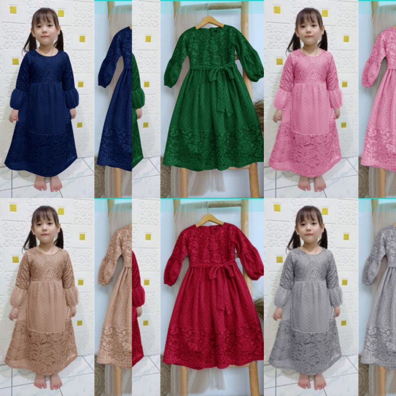 MAXI BELINDA KID 3-11 TAHUN REAL PICK PREMIUM GAMIS TILE ONDE ANAK MODEREN