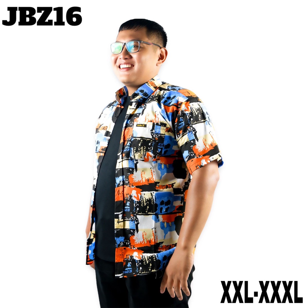 KEMEJA MOTIF PRIA | KEMEJA MOTIF KORAN | GROSIR KEMEJA MOTIF  SURFING JUMBO UKURAN XXL-XXXL