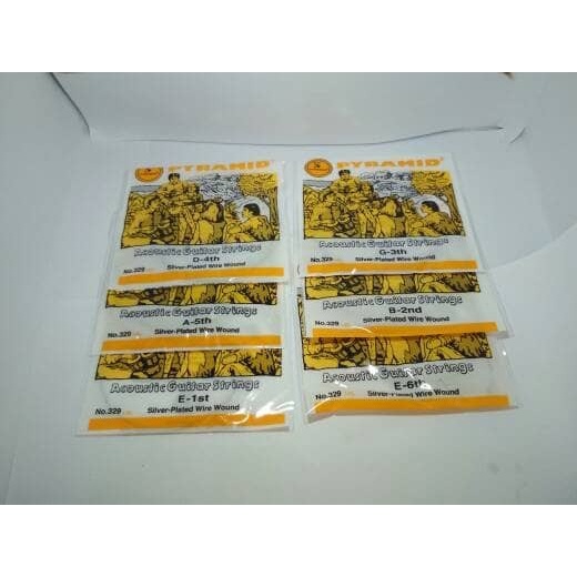 Senar Gitar Guitar String Murah Set 6pcs Pyramid No 1 - 6