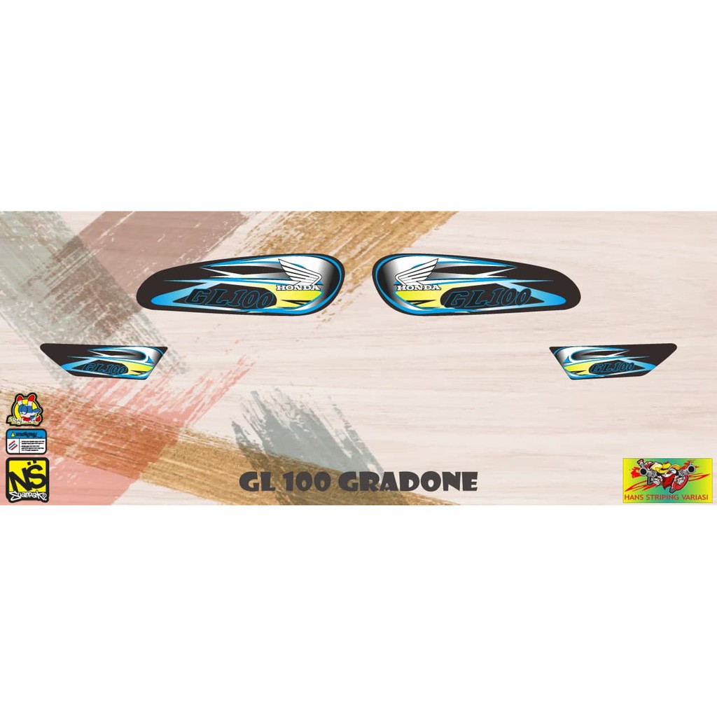 striping stiker decal gl 100 gradone