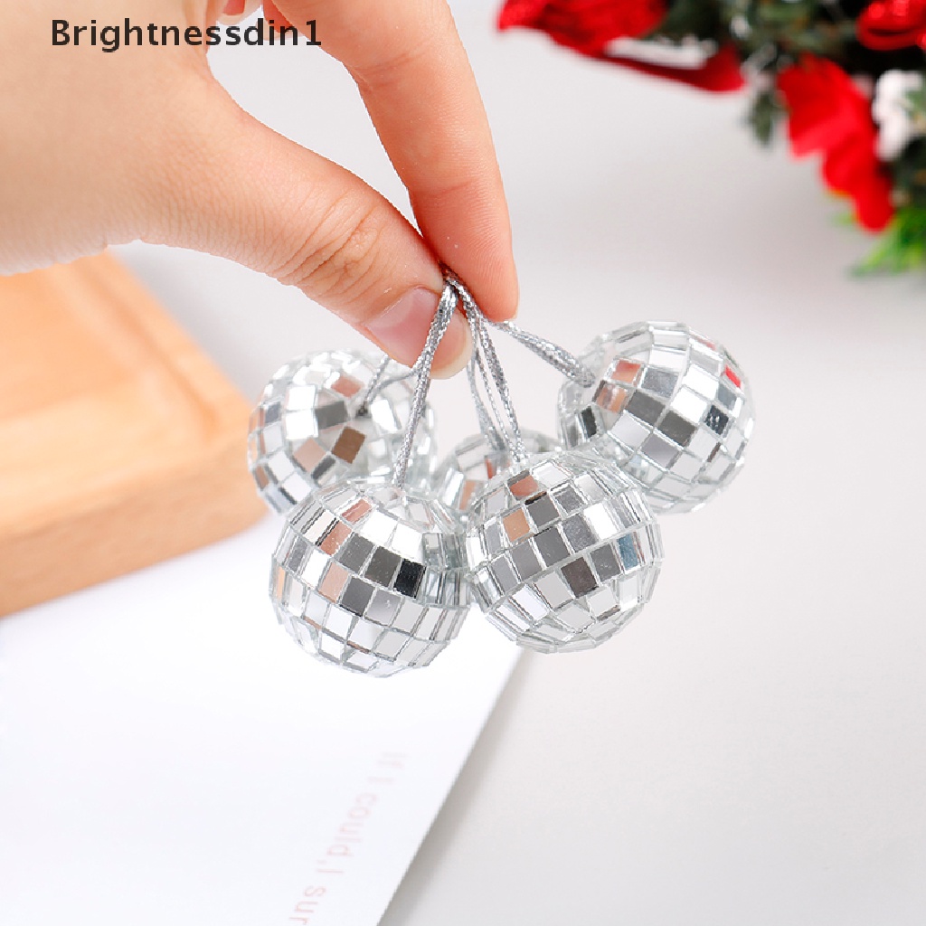 Ornamen Bola Disko Cermin Mini 2-8cm Untuk Dekorasi Pohon Natal