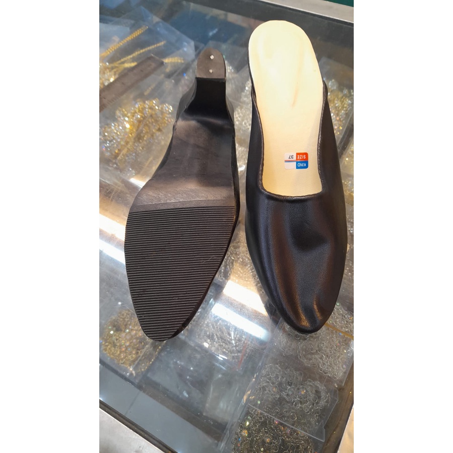 sandal selop wanita hak 6 cm