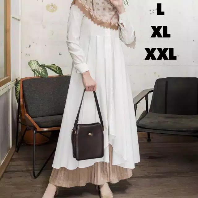 Milea Tunik - Tunik Murah -S M L XL XXL- Tunik Remaja - Tunik Putih - LongTunik - Busui Friendl