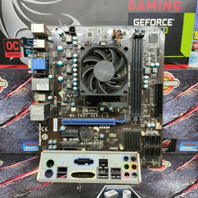 Motherboard AMD FM1 MSI Processor APU A6 3650 BONUS Fan Processor