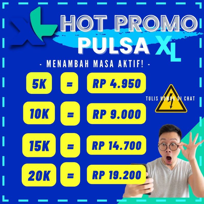 Pulsa Reguler XL Axis 5k 10k 15k 20k 25k 30k Murah
