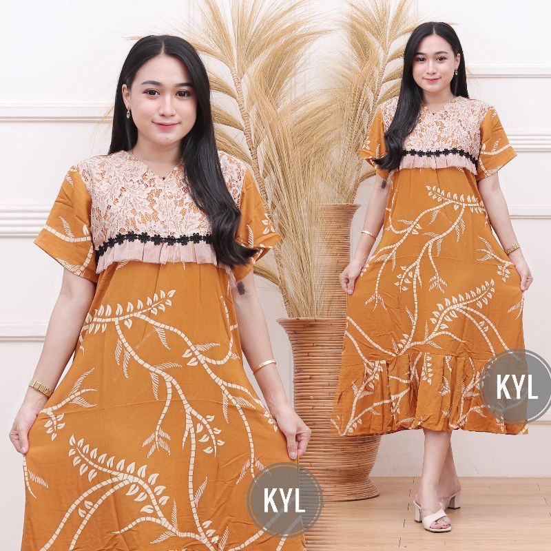 DASTER ARAB RENDA MOTIF BAMBU/DASTER BORKAT/DASTER RENDA REMPEL-Kuning akar daun