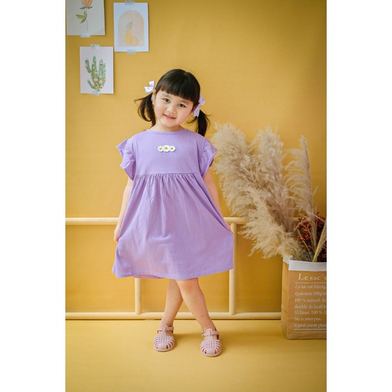 Smilee Dress Bunga 1 - 5 Tahun Dress Flower Ruffle Dress Ruffle Flower Anak Perempuan CBKS S24