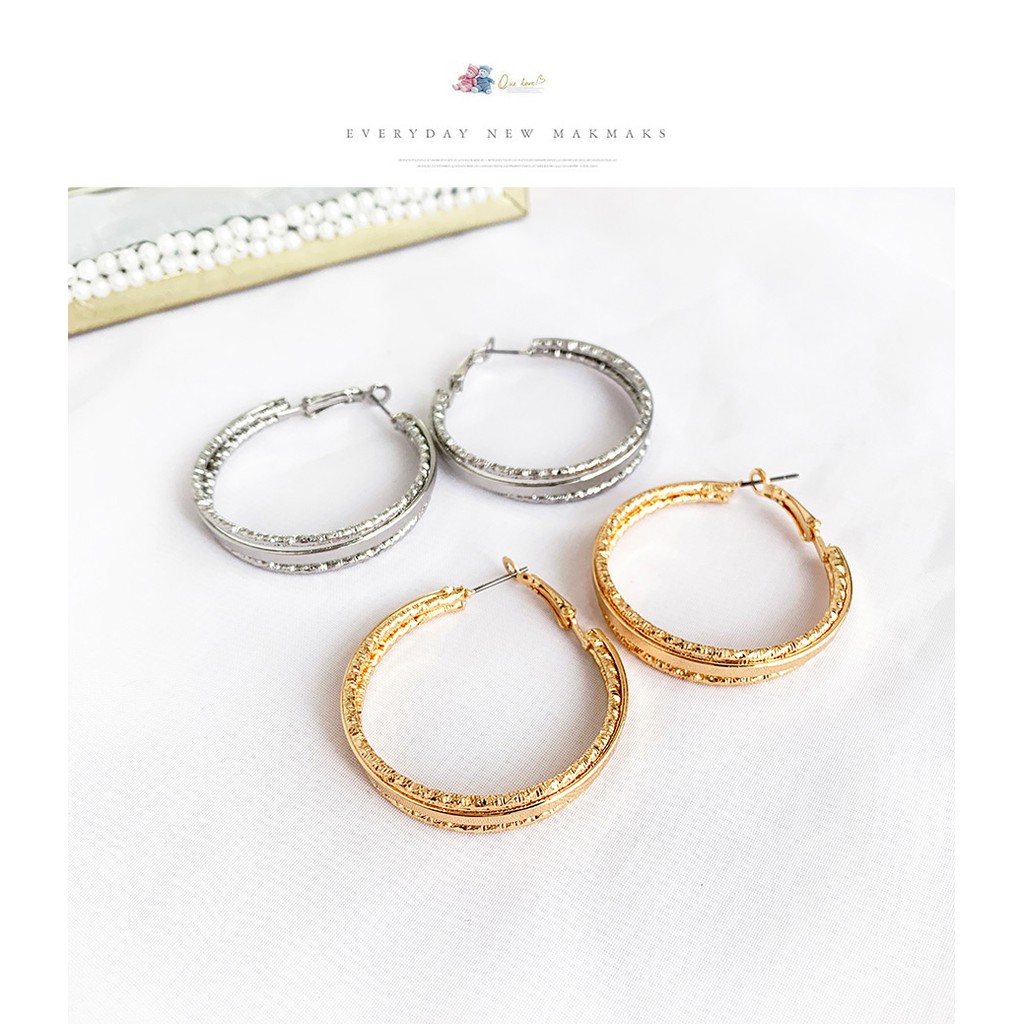 LRC Anting tusuk Fashion Alloy Circle Studs