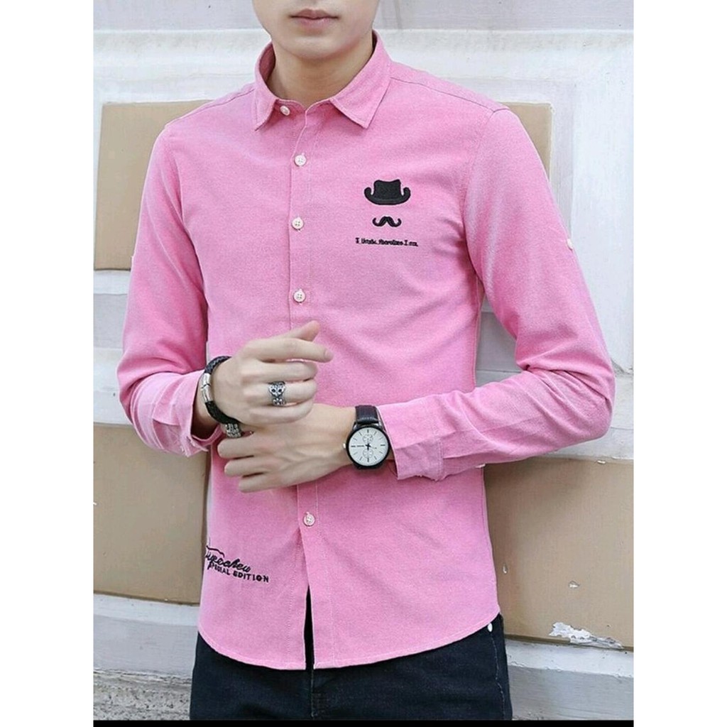 C1 YC HEM ROVEN WHITE KEMEJA PUTIH NAVY ABU BABY BLUE PRIA LENGAN PANJANG KATUN POLOS SIMPLE ELEGAN