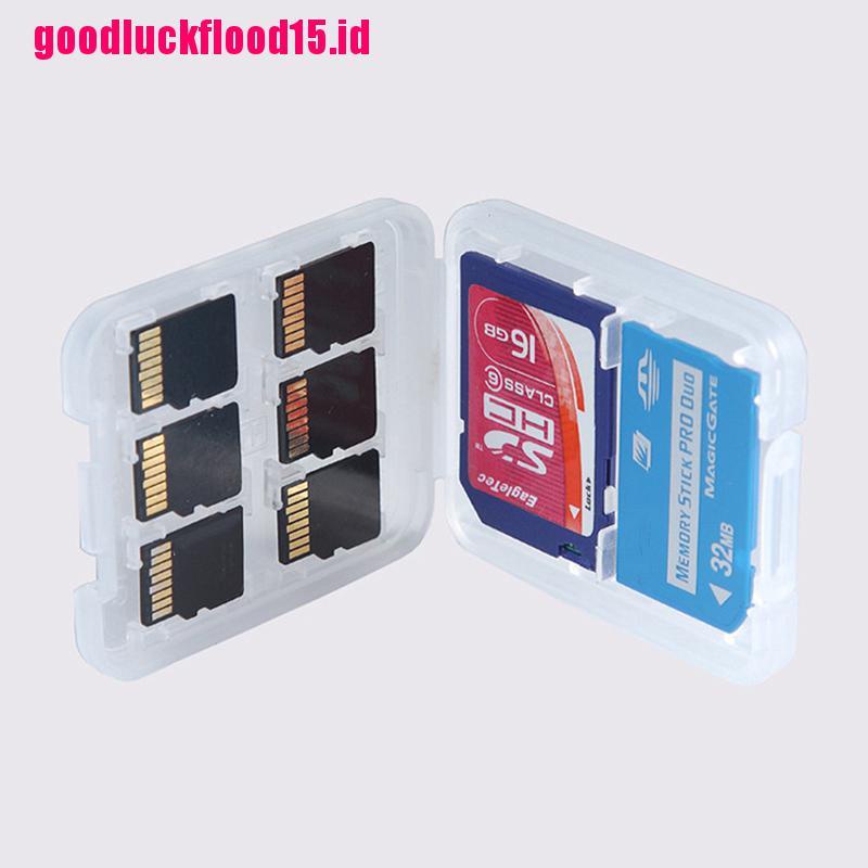 (LUCKID) Kotak Penyimpanan Memory Card Micro SD TF SDHC MSPD 8 Slot