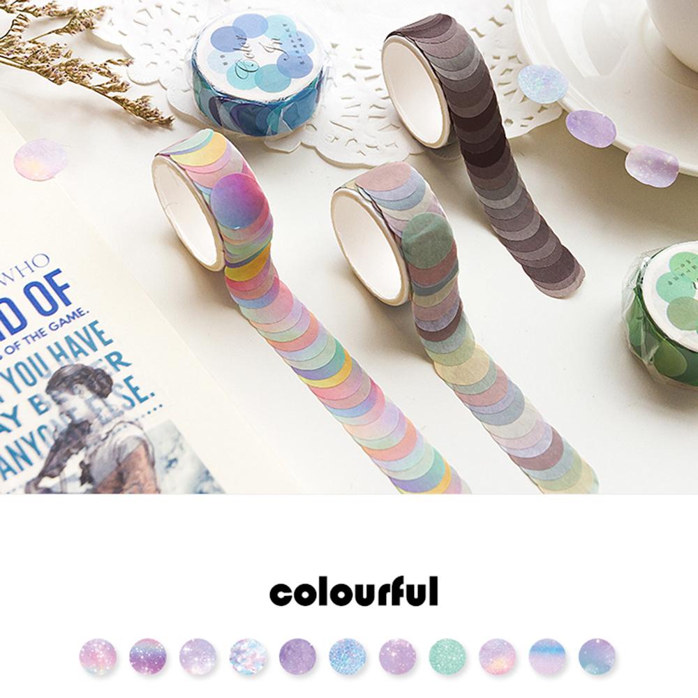 Nanas 100pcs /roll Colorful Dots Washi Tapes Dekoratif DIY Alat Tulis ng tape