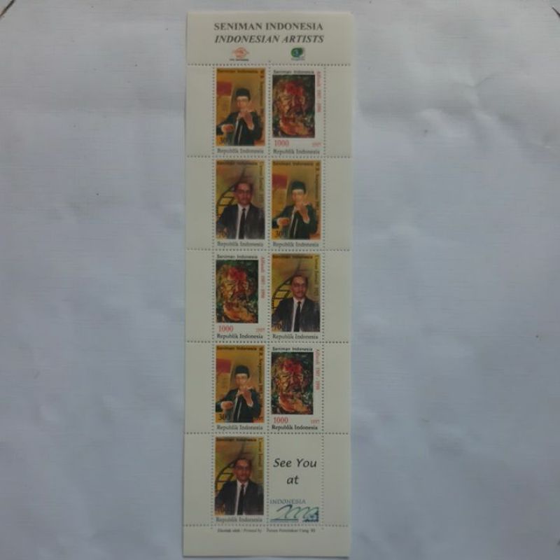 

Perangko 1997 Seniman Indonesia sheet 9 prangko