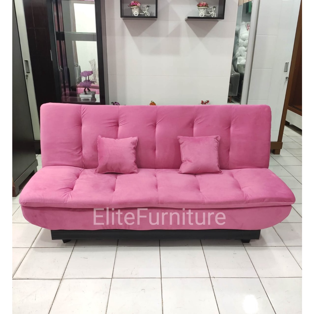 Sofabad / sofabed ruang tamu / sofabad santai sofa minimalis / sofabad kain PINK