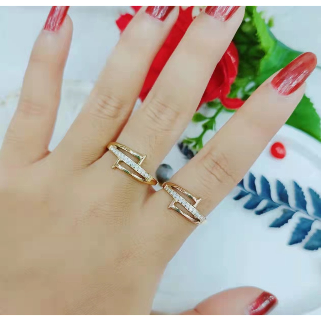 Cincin Titanium Permata Perhiasan Fashion 8700-8703