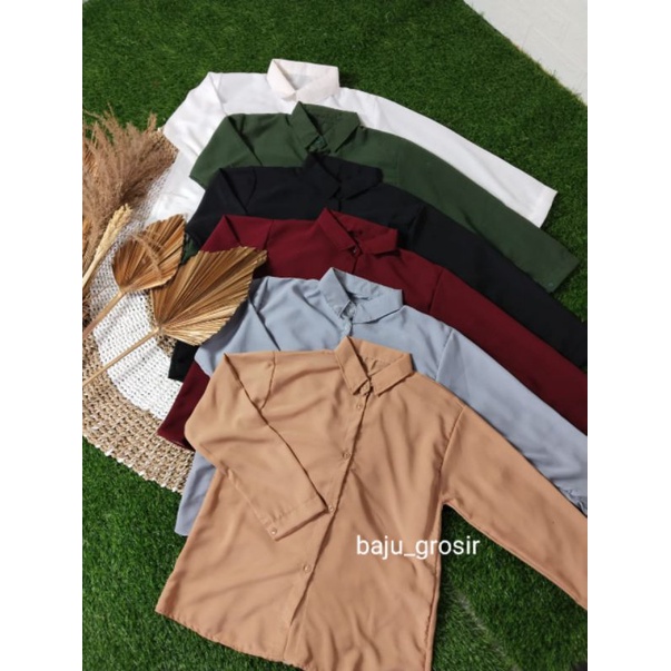 Kemeja kerja polos blouse/kemeja wolfis kekinian/Atasan wanita