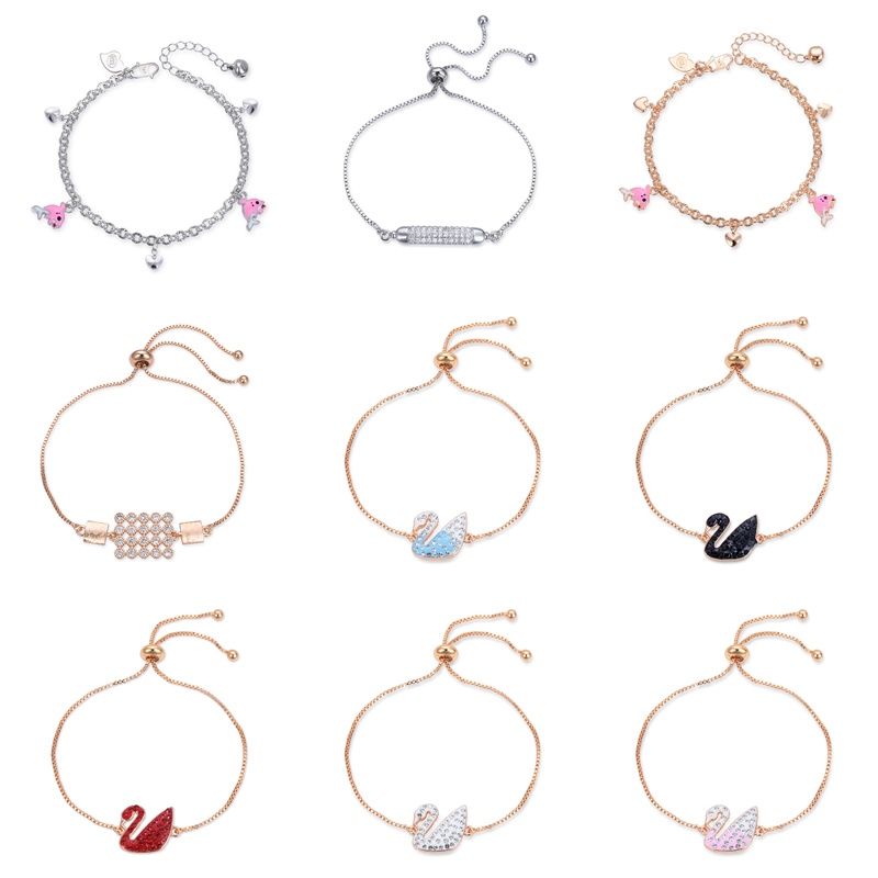 HYL JEWELRY COD Couple Gelang titanium lapis emas bola kristal berlian xuping 41b